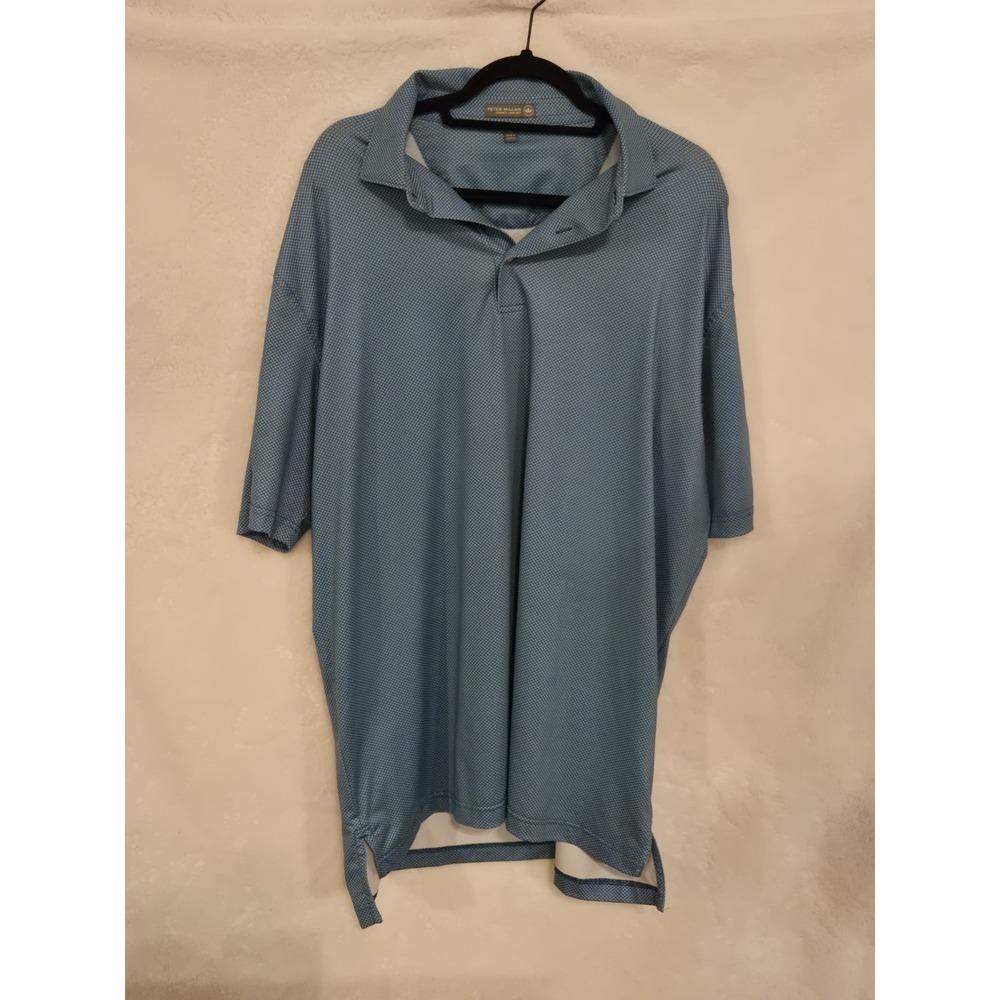 Peter Millar Mens's Size XL Blue Golf Polo Short‎ Sleevr Summer Comfort